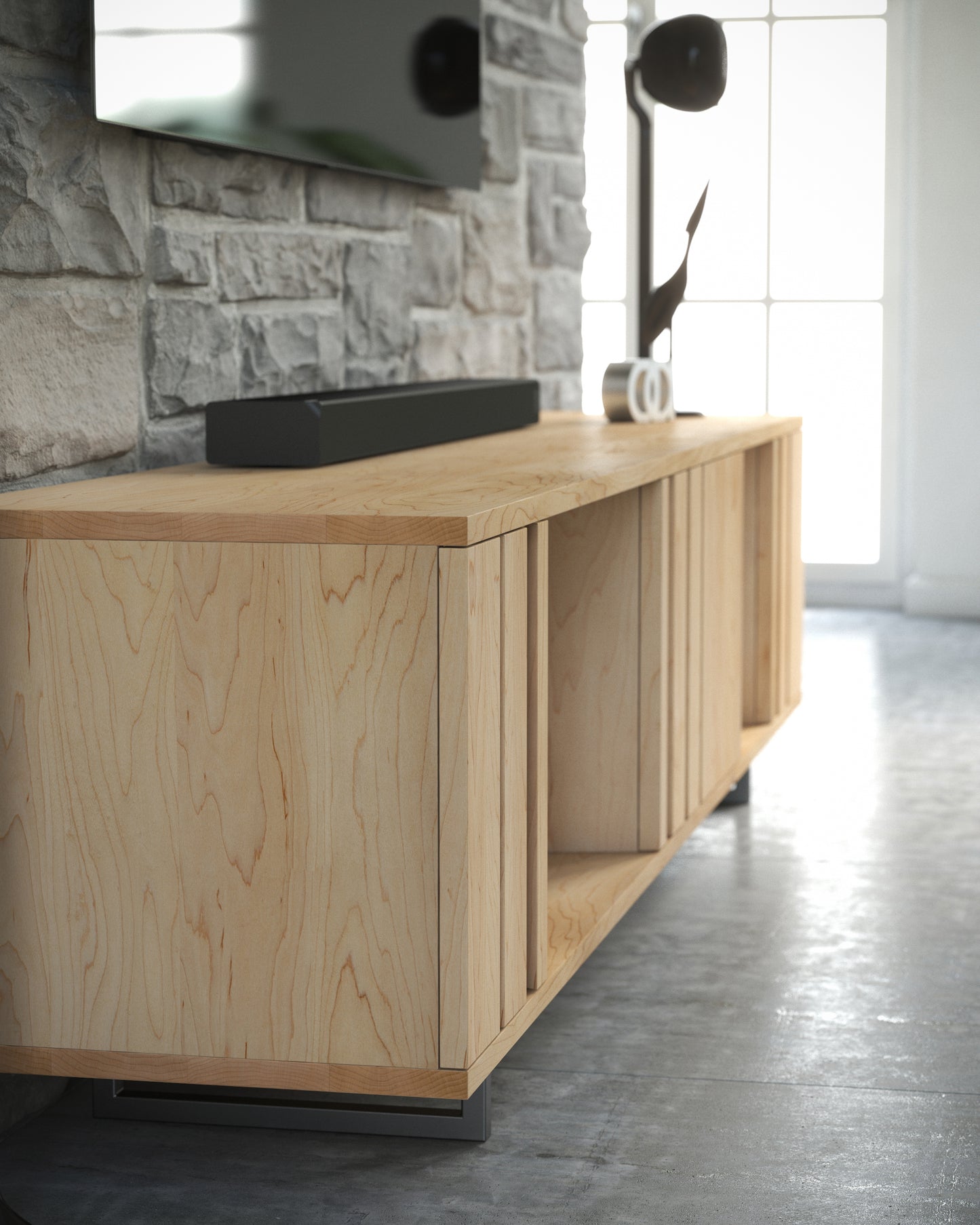 Großes Lowboard – Modernes Massivholzdesign