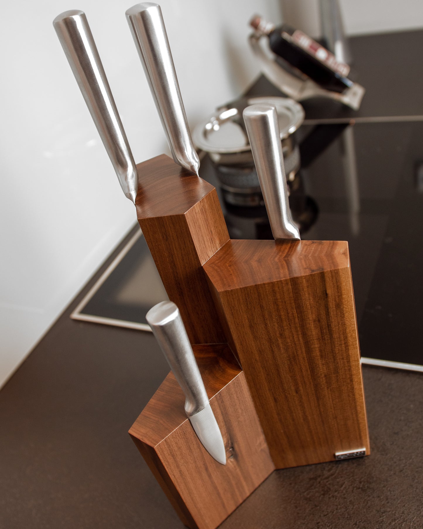 Magnetischer Messerblock Nussbaum