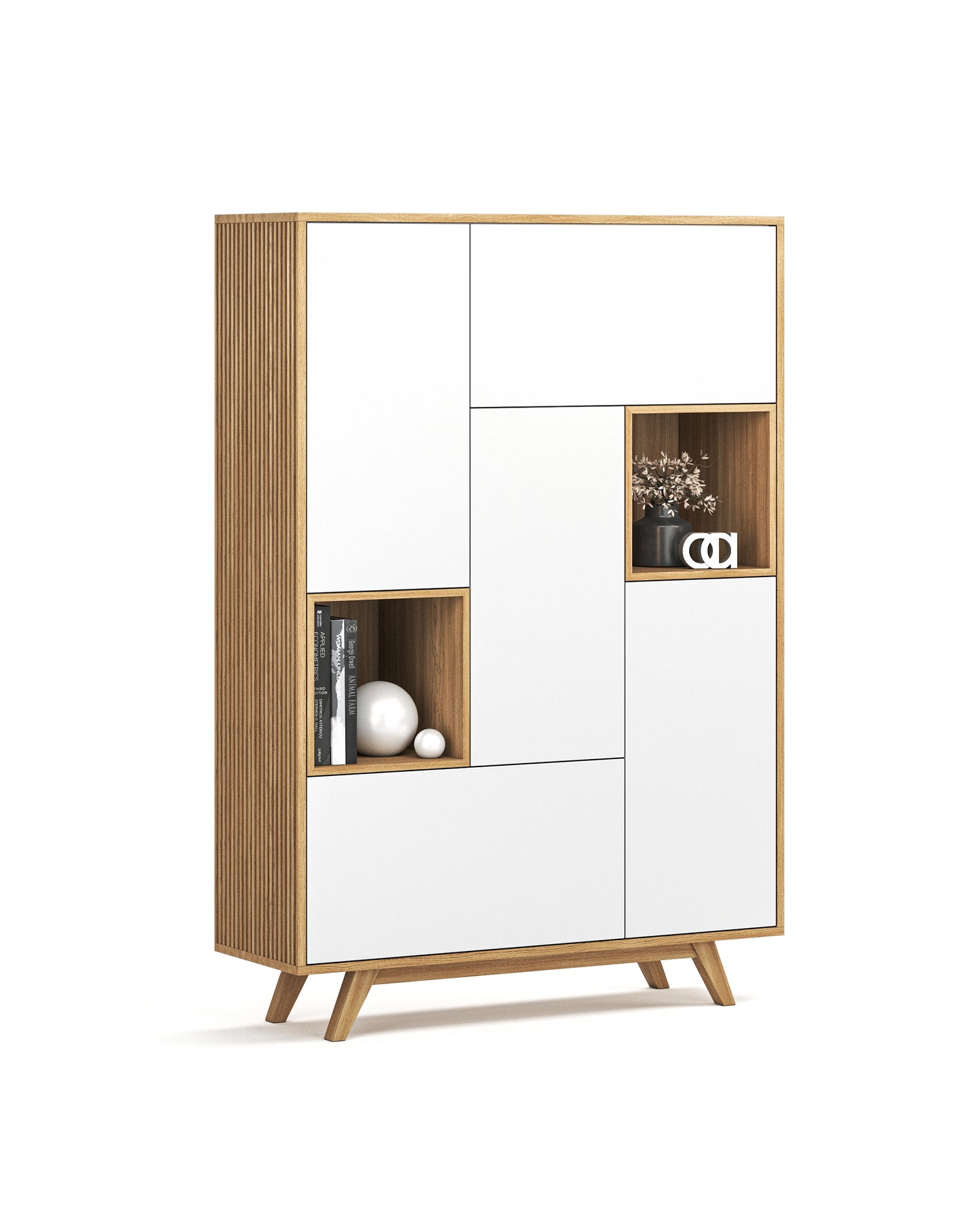 Highboard in Eiche weiß