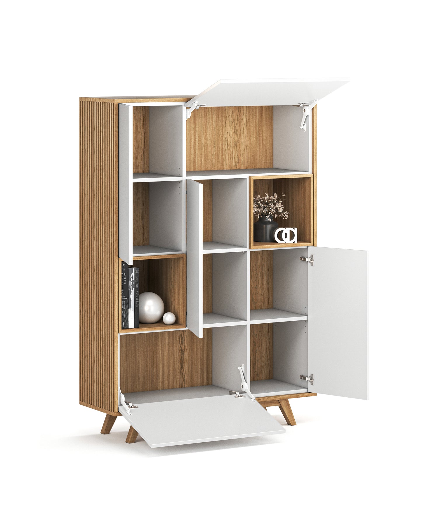 Highboard in Eiche weiß