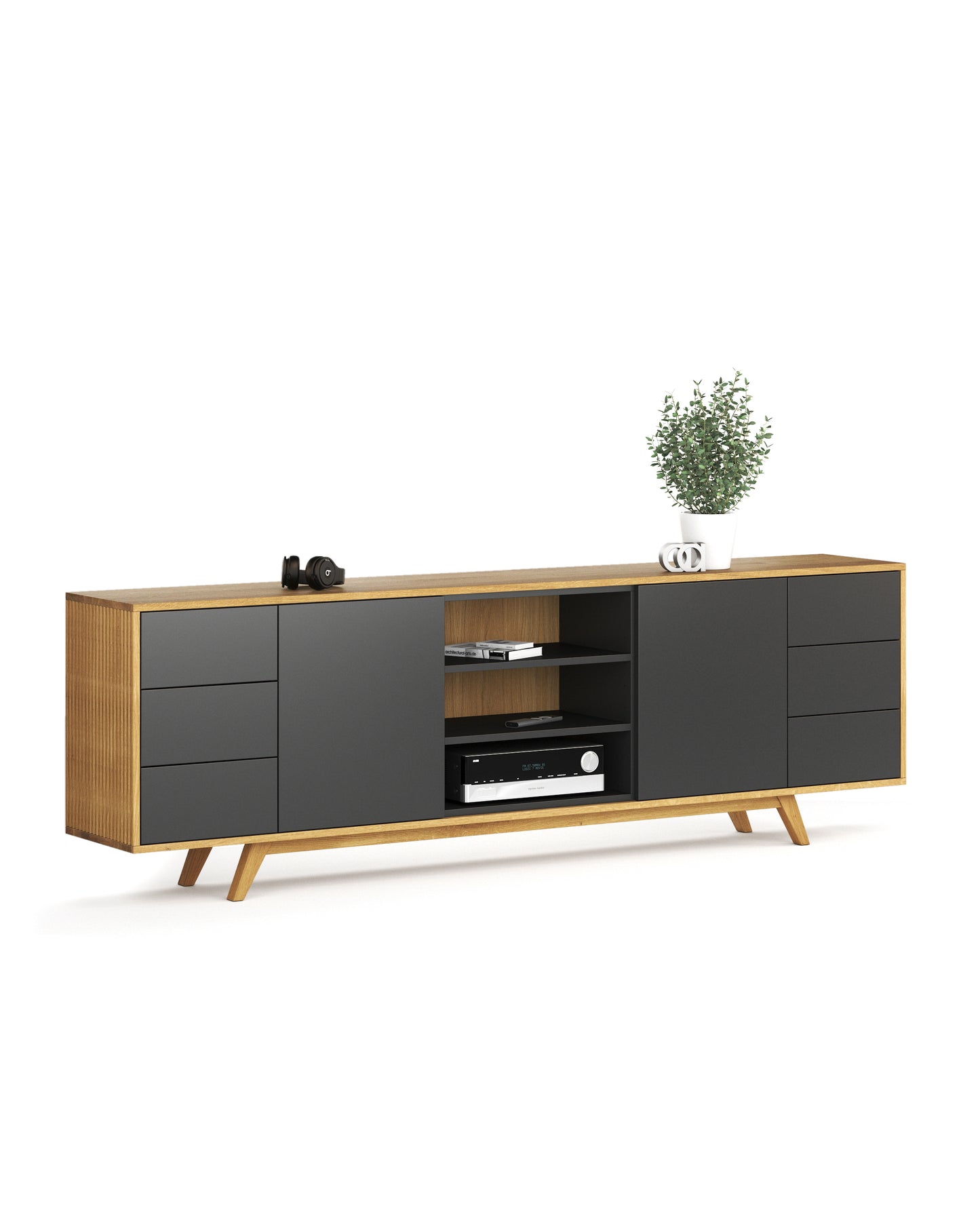 Sideboard XL in Eiche schwarz