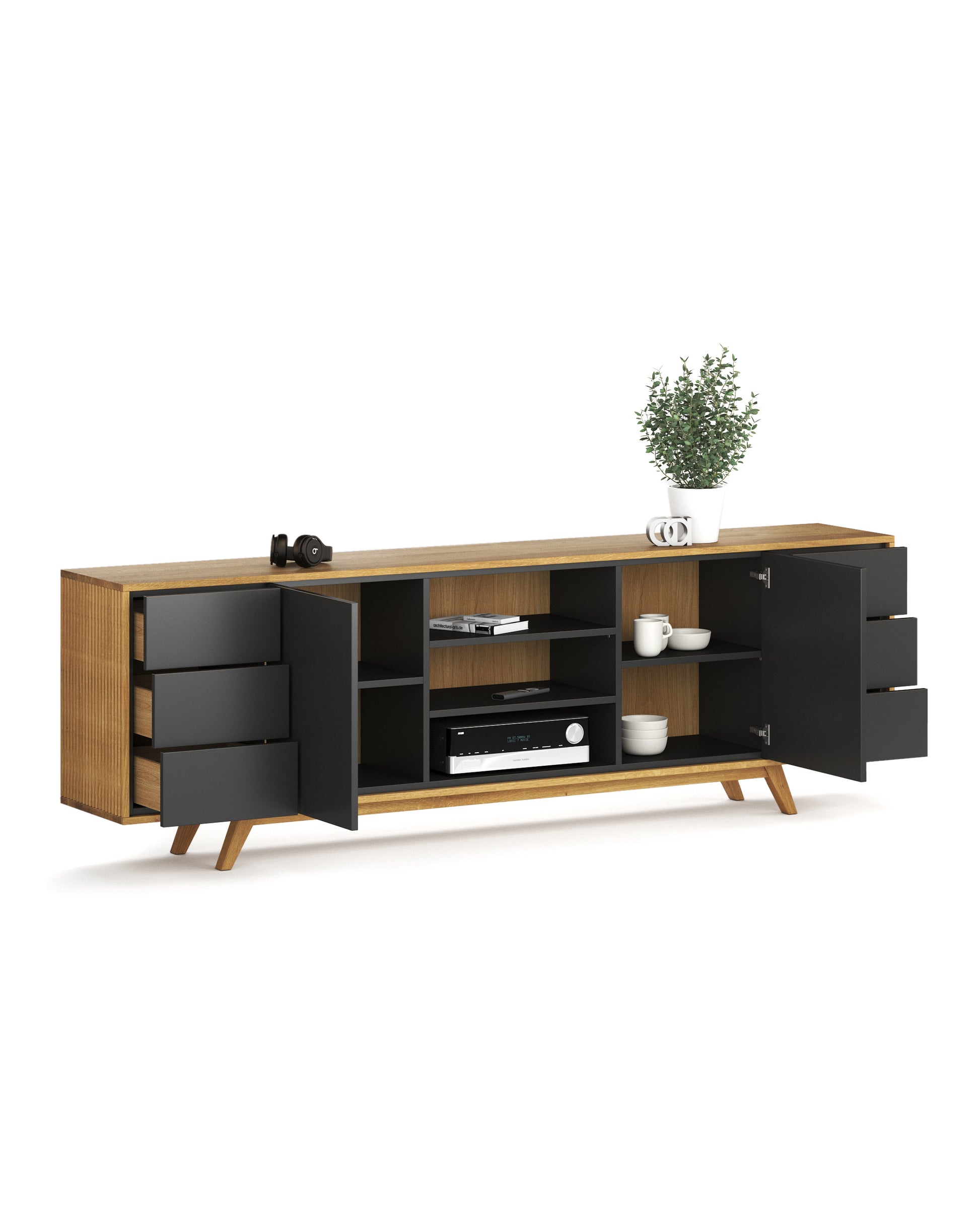 Sideboard XL in Eiche schwarz