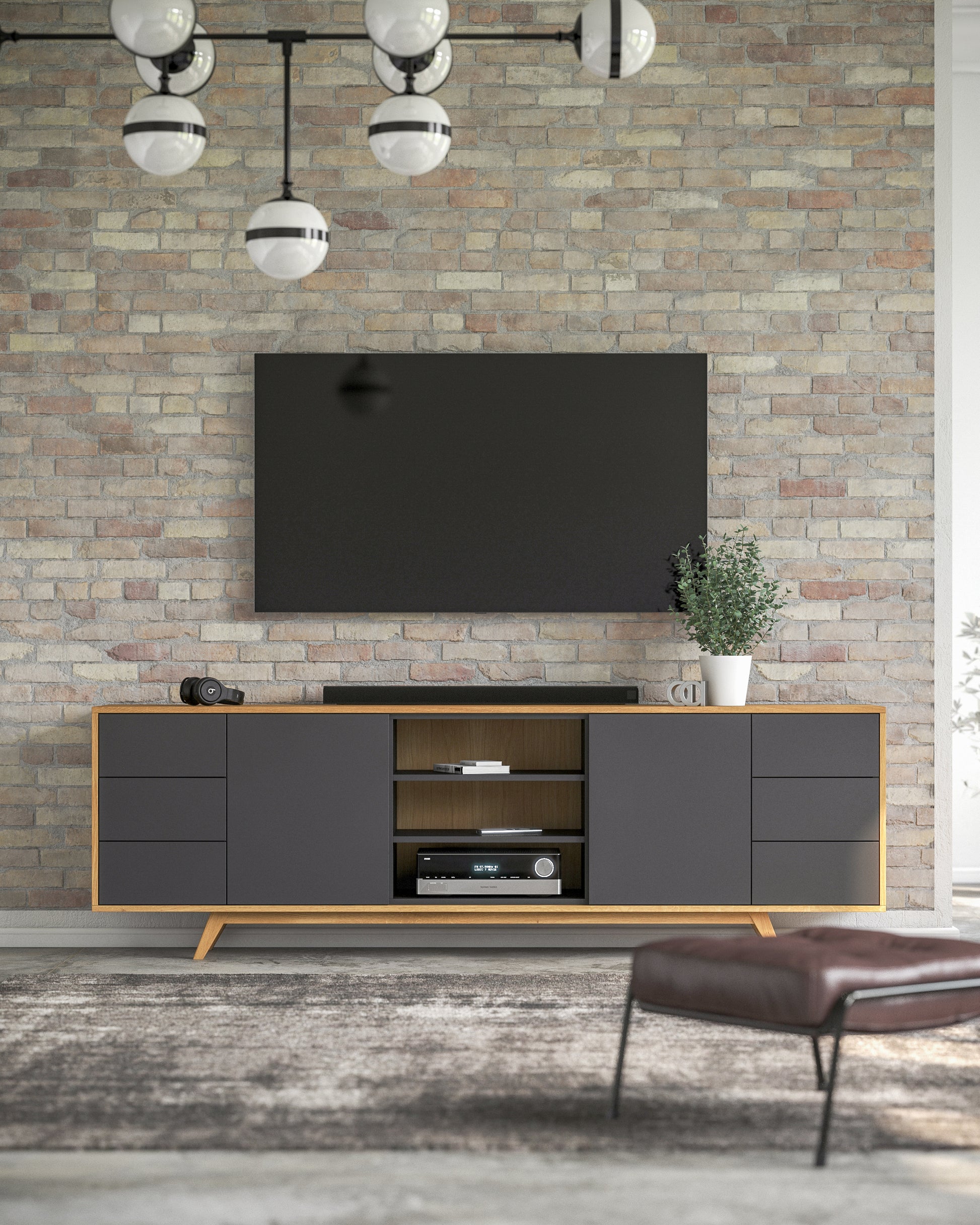 Sideboard XL in Eiche schwarz