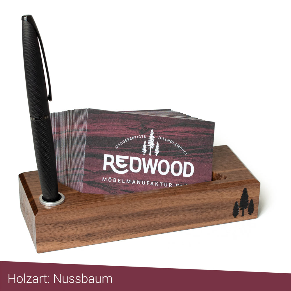 Visitenkartenhalter Kartenhalter in Nussbaum Holz