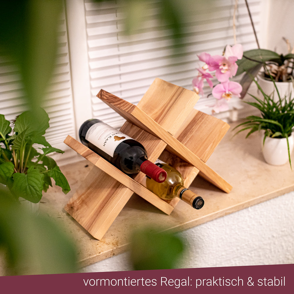 Weinregal Weinständer massiv Holz