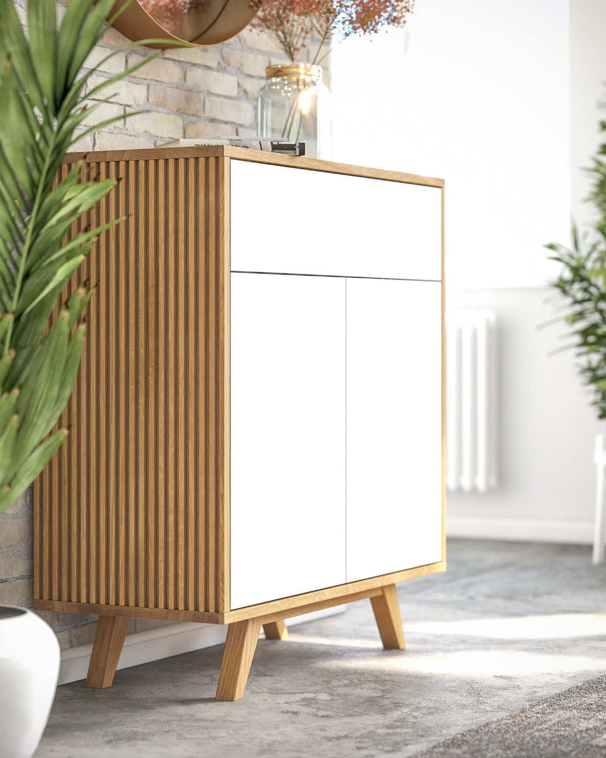 Hochkommode Eiche massiv – schmal & hoch – Redwood Möbelmanufaktur