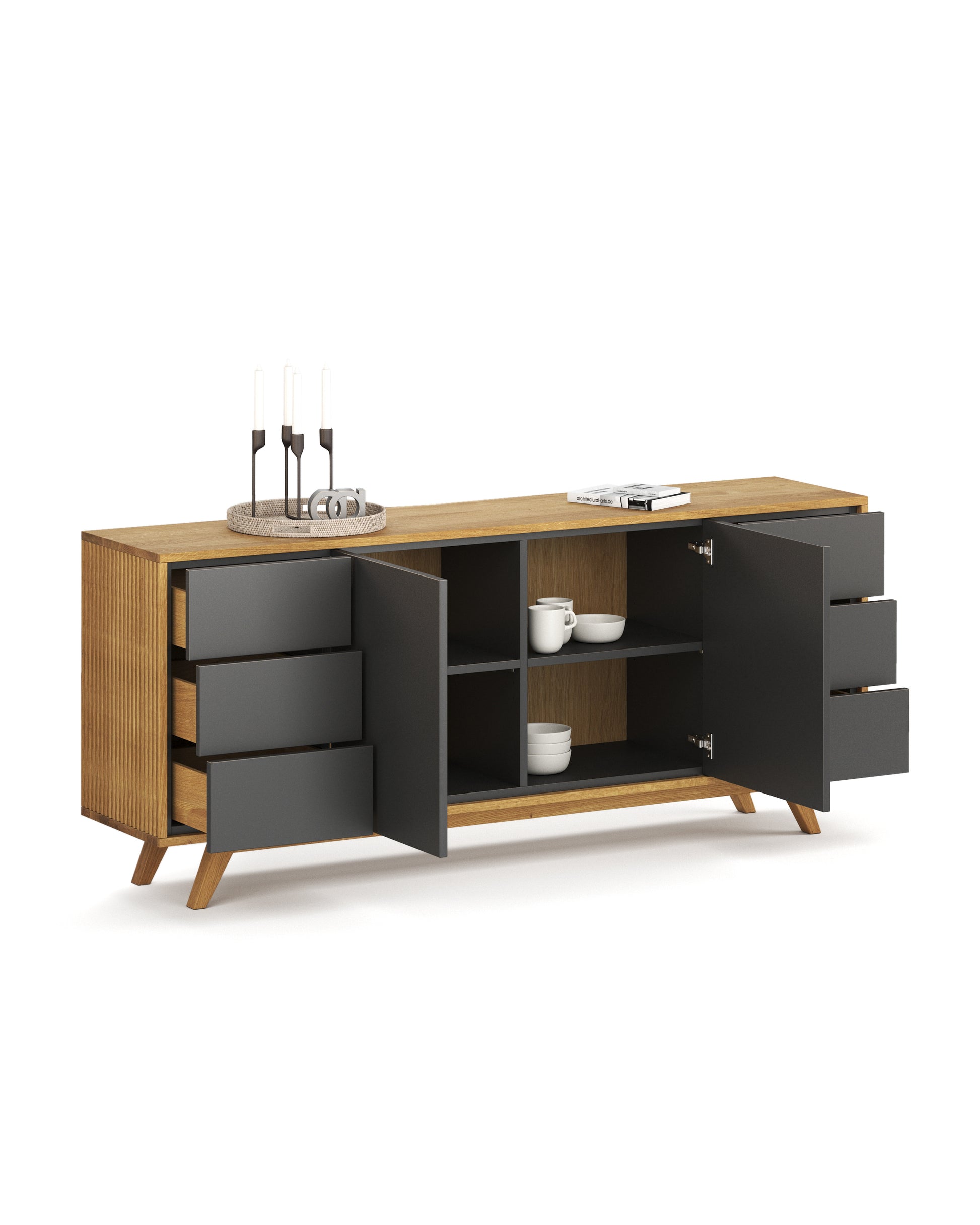 Sideboard in Eiche schwarz